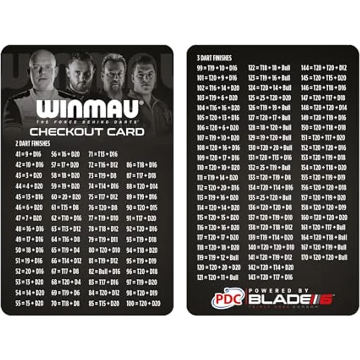 Winmau Dartboard Surround Set "Diamond Plus 5315", Komplettset mit 2 Sätzen Darts, PDC Surround und Check-out Table Card – Bild 6
