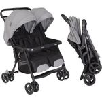 Graco Geschwisterwagen DuoRider - Steeple Gray, Zwillingswagen 12,1 kg mit Liegeposition und Regenschutz
