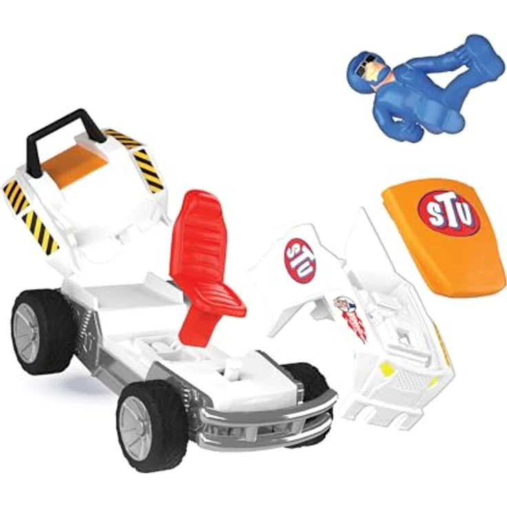 BANDAI Stuntman STU Crash-Buggy mit Rückziehauto und Stuntman-Figur, Spielzeug ab 4 Jahren - robust und stoßfest, fördert Koordination und Fantasie – Bild 3