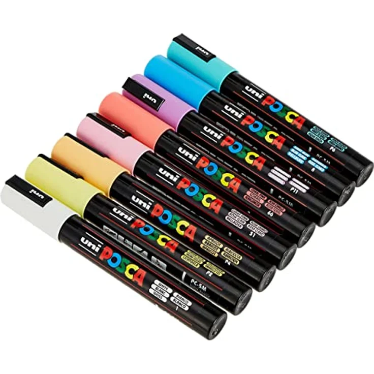POSCA Marker Rundspitze 8er Set 1.8-2.5mm, Softcolors – Bild 2