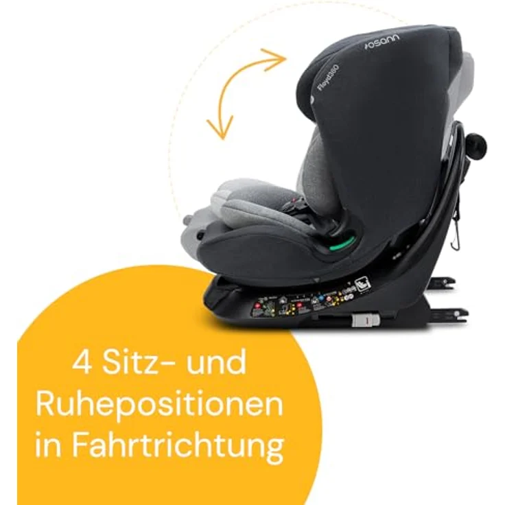 Osann Autokindersitz Floyd360, 360° drehbar mit Isofix und Top-Tether, für Kinder von 40 cm bis 150 cm, ab Geburt bis 12 Jahre – Bild 7