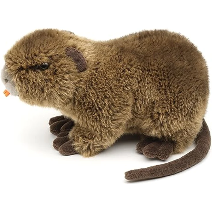 Uni-Toys Nutria Plüschtier, 21 cm lang, lebensecht mit orangefarbenen Nagezähnen, ideal zum Spielen und Sammeln – Bild 5