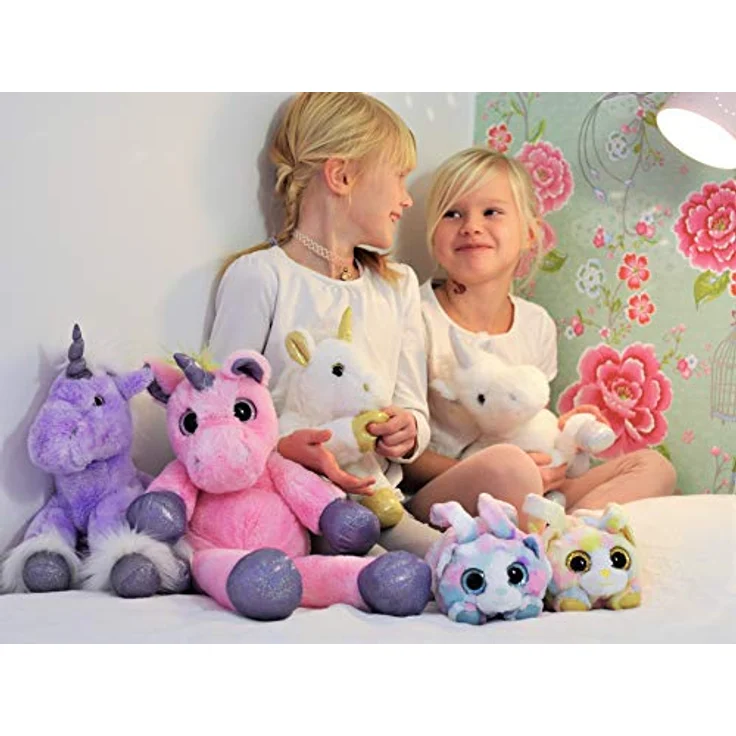 Mollis Kuscheleinhorn, 30 cm Plüschtier in Regenbogenfarben, weiches und langlebiges Kuscheltier für Kinder, sicheres Schmusetier – Bild 2