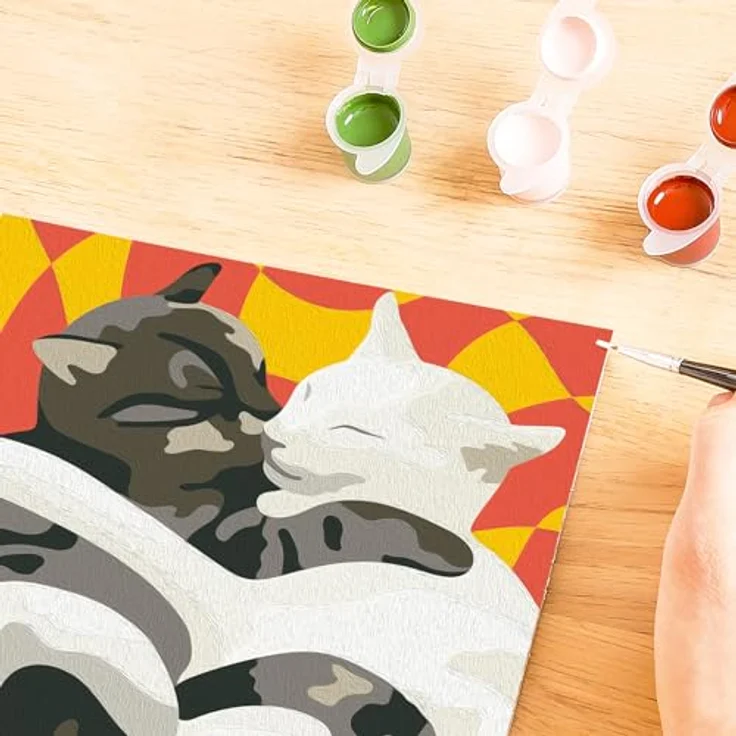 Ravensburger Malen nach Zahlen CreArt Katzen-Liebe, Malset mit 10 Acrylfarben, Made in Europe – Bild 7