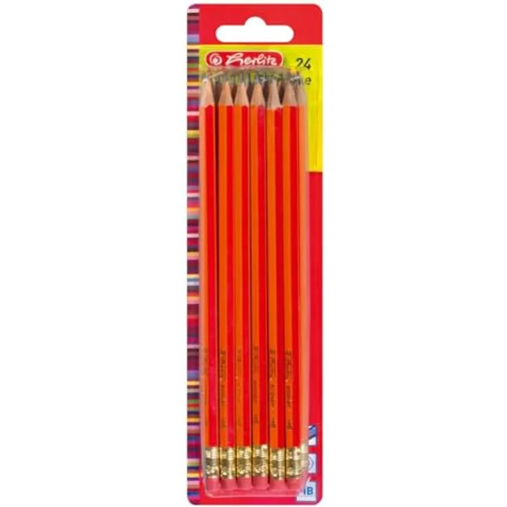 herlitz 8850604 Schulbleistifte HB mit integriertem Radiergummi aus FSC-Holz, lackiert – Bild 2