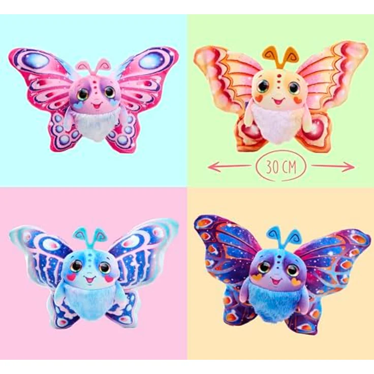 Simba Plüsch Schmetterling Fluffyfly, 30 cm aufblasbares Kuscheltier mit Regenbogen-Augen und Überraschungseffekt, geeignet für Kinder ab 3 Jahren – Bild 4