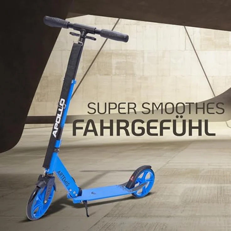 Apollo Artemis City Roller, Höhenverstellbarer Scooter mit großen Rädern, klappbar, für Kinder ab 6 Jahre - blau – Bild 2