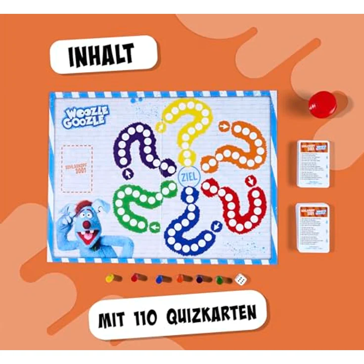 Noris 606102071 - Woozle Goozle Schlaukopf 3001, WissensQuiz für Kinder mit Quietsche-Buzzer, 2-6 Spieler, Weiß – Bild 4