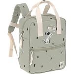 LÄSSIG Mini Square Backpack Kinderrucksack 28 cm, 7 Liter, 3 Jahre, Oliv - Kindergartenrucksack mit Brustgurt und wasserabweisendem Material
