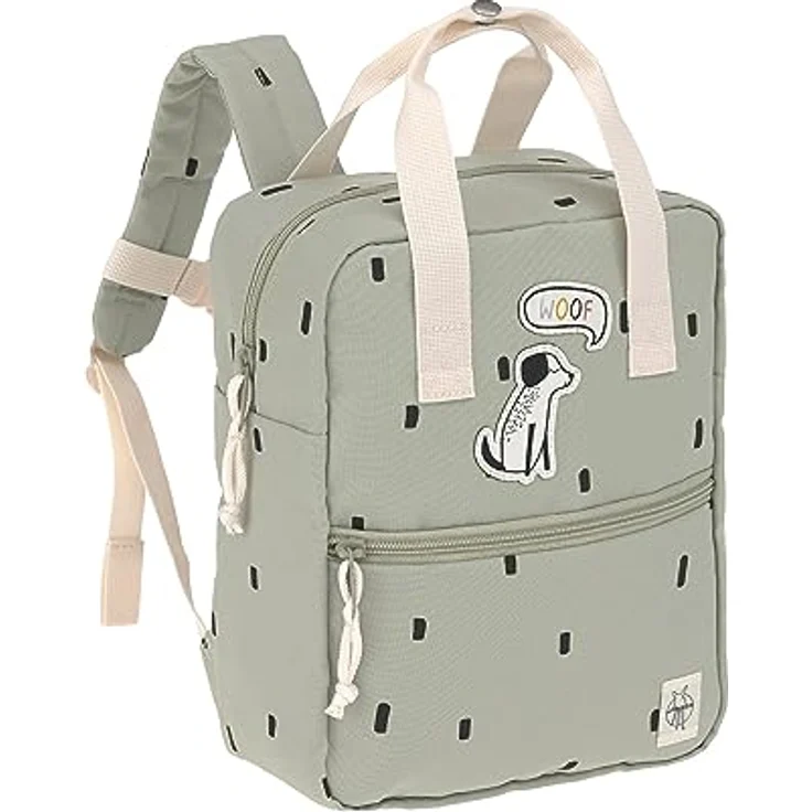 LÄSSIG Mini Square Backpack Kinderrucksack 28 cm, 7 Liter, 3 Jahre, Oliv - Kindergartenrucksack mit Brustgurt und wasserabweisendem Material – Bild 1