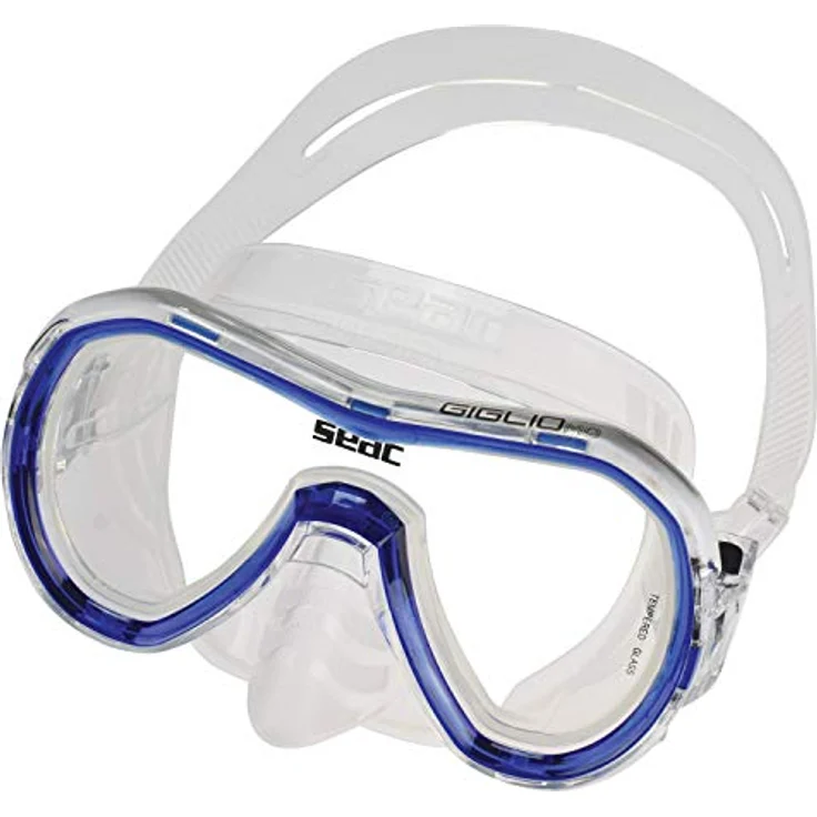 Seac Unisex – Erwachsene Set Giglio Valve Schnorchelset mit Maske und Schnorchel mit Wasserausblasventil, blau, standard – Bild 2