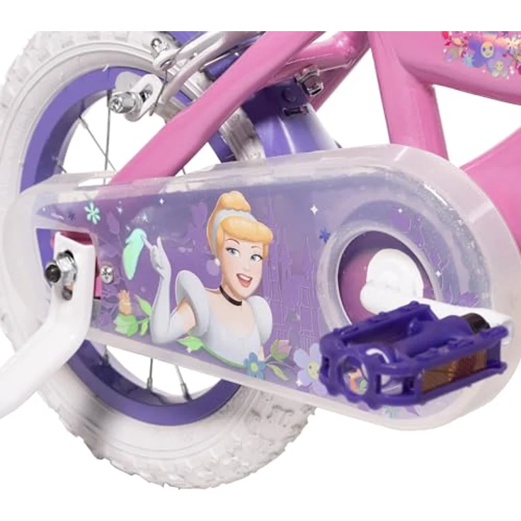 Huffy Disney Princess Kinderfahrrad, 12 Zoll, rosa mit abnehmbaren Stützrädern und Puppenträger – Bild 6