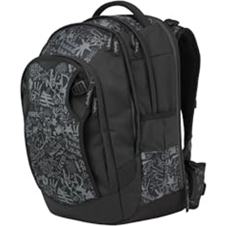 Satch match plus Schulrucksack, ergonomisch und erweiterbar auf 35 Liter, mit Fronttasche Street Ink - Grau – Bild 2