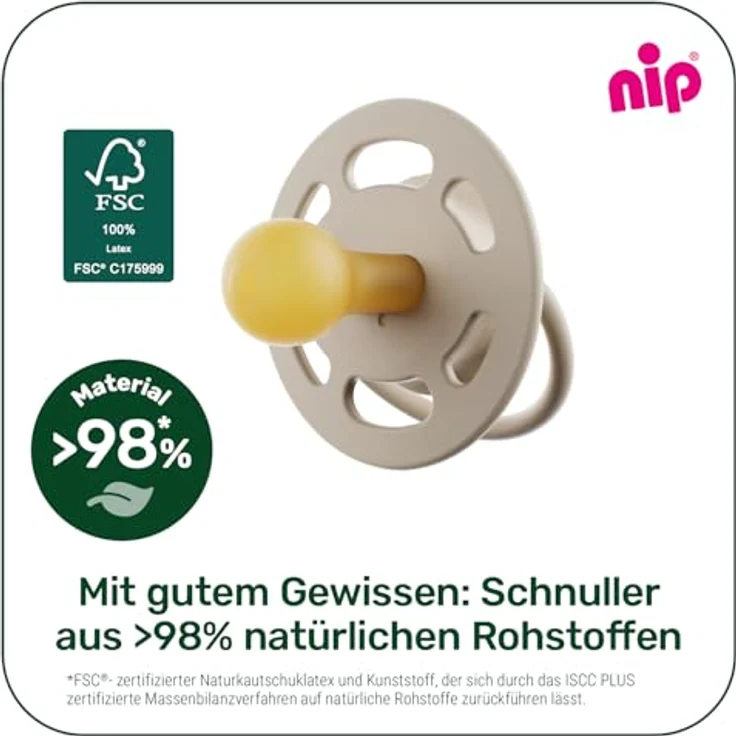 nip Schnuller Cherry Greenline, Beruhigungssauger im 4er Set, runde Kirschformschnuller mit extra dünnem Schaft, Latex, für 0-6 Monate, BPA-frei – Bild 6