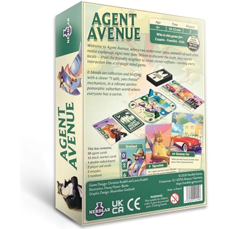 OEM Agent Avenue – Strategie- und Bluff-Kartenspiel für 2 Spieler, Englisch – Bild 4