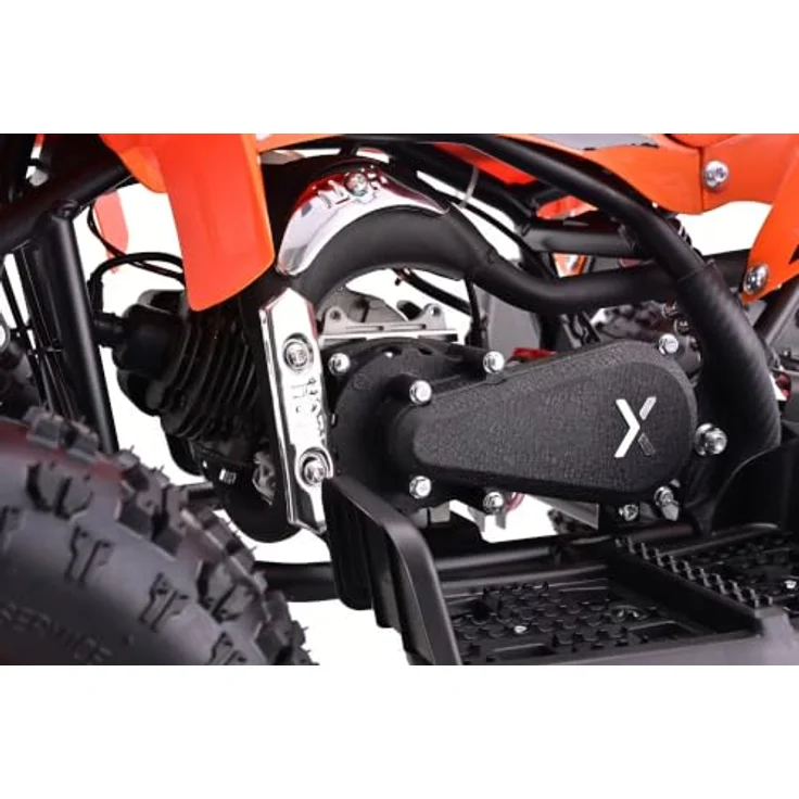 Beneo Motors MTX 49 cc, Benzin-Quad für Kinder mit Zweitaktmotor, Automatikgetriebe, Elektro- und Seilzugstart, Geschwindigkeitsbegrenzung, orange – Bild 9