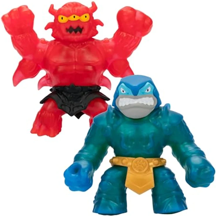 Heroes of Goo Jit Zu Stretch Striker – Versus-Packung mit 2 Figuren, Sir Thrashalot und Barbarian Redback, bis zu 3-fach dehnbar – Bild 1