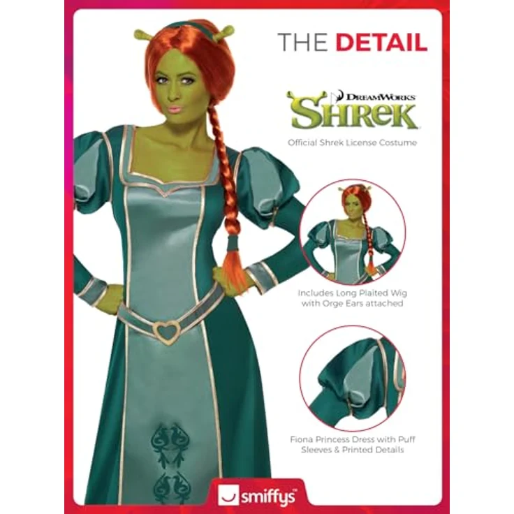 Smiffys Shrek Fiona Costume (M) - Authentisches Partyzubehör, perfekt für Partys zu jeder Jahreszeit – Bild 5