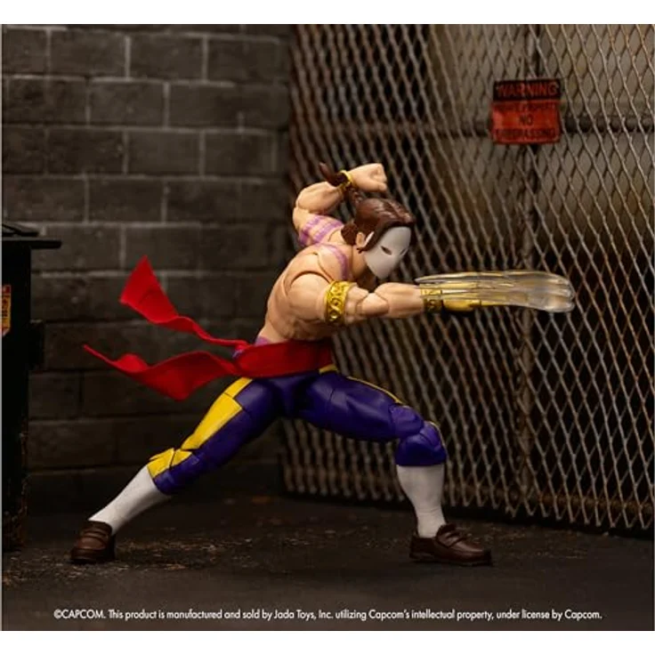 Jada Toys Street Fighter Figur Vega, 15 cm bewegliche Sammel- und Actionfigur mit alternativem Kopf, Händen und Zubehör, offiziell lizenziert, ab 13 Jahre – Bild 5