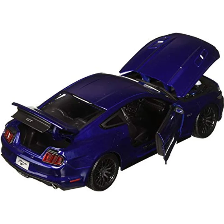 Maisto Ford Mustang '15: Modellauto mit Federung, Maßstab 1:18, Türen und Motorhaube beweglich, Fertigmodell, lenkbar, 24 cm, rot (531197) – Bild 4
