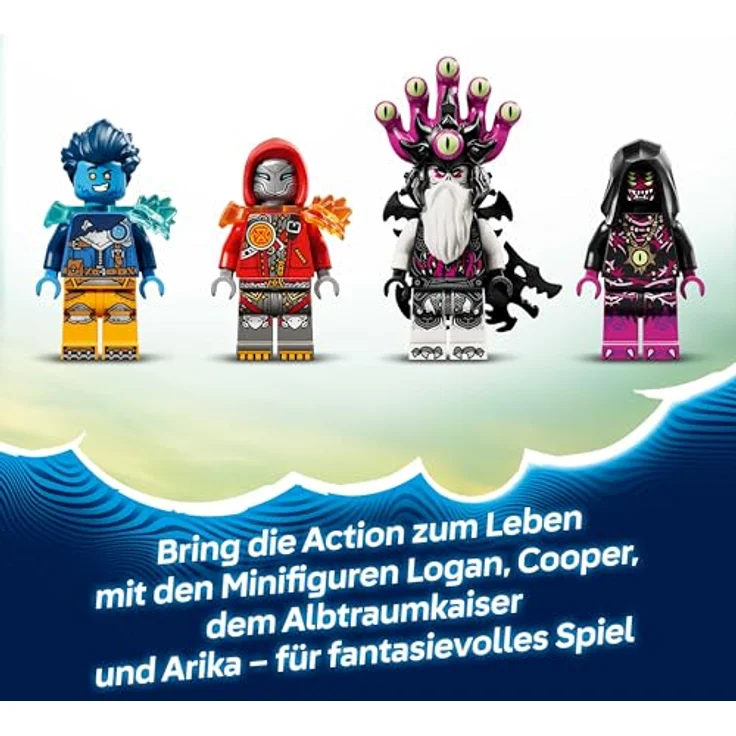 LEGO DREAMZzz 2in1 Dino-Düsenflieger, Dinosaurier Spielzeug verwandelbar in Stegosaurus, inkl. 4 Minifiguren und 2 sammelbaren Schatz-Kreaturen, Geschenk für Jungen ab 9 Jahren, 71514 – Bild 4