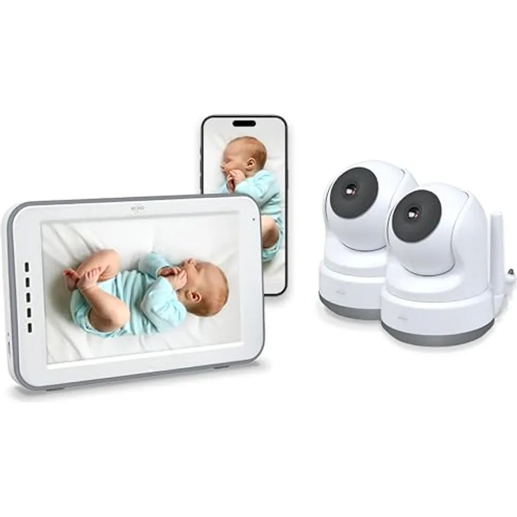 ELRO BC4000-2 Royale Babyphone mit 2 Full HD Kameras, 12,7 cm Touchscreen und Gegensprechfunktion