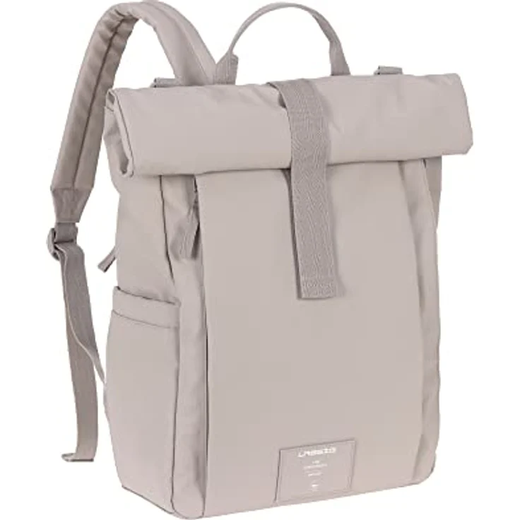 LÄSSIG Baby Wickelrucksack Wickeltasche Rolltop Rucksack nachhaltig produziert, taupe – Bild 2