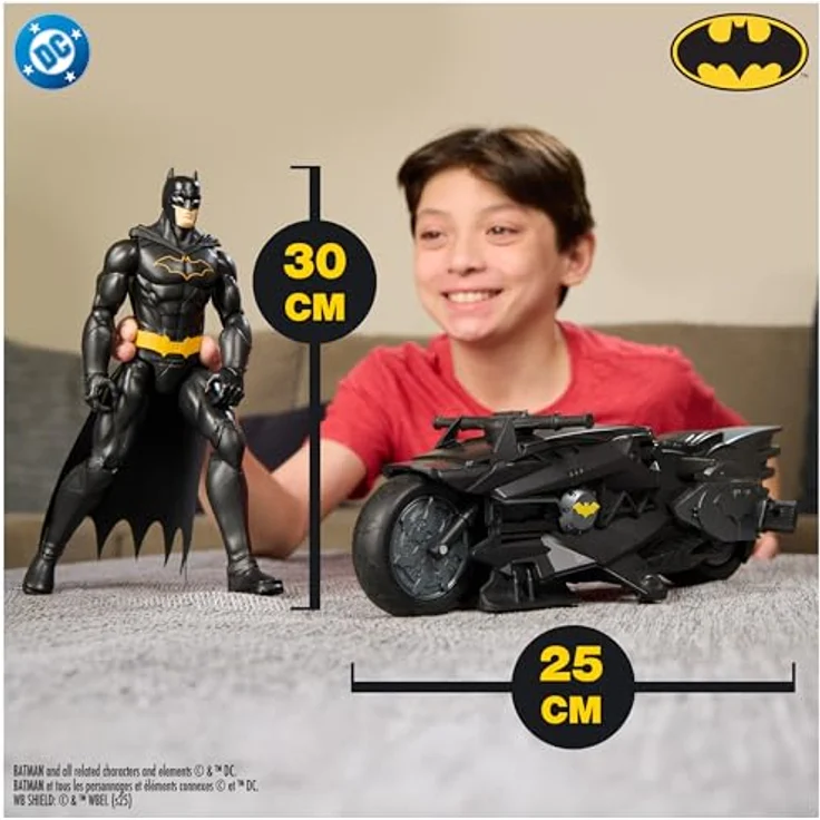 Batman RC Batcycle mit 30 cm Actionfigur, ferngesteuert mit 12 beweglichen Punkten, ideal für Abenteuer – Bild 6