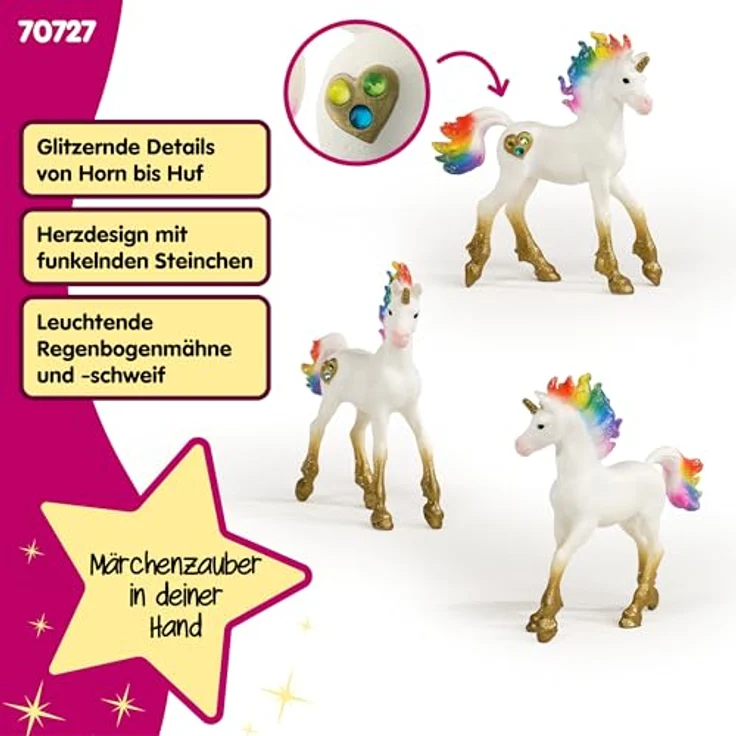 Schleich Bayala 70727 Regenbogeneinhorn, Fohlen Spielfigur – Bild 4