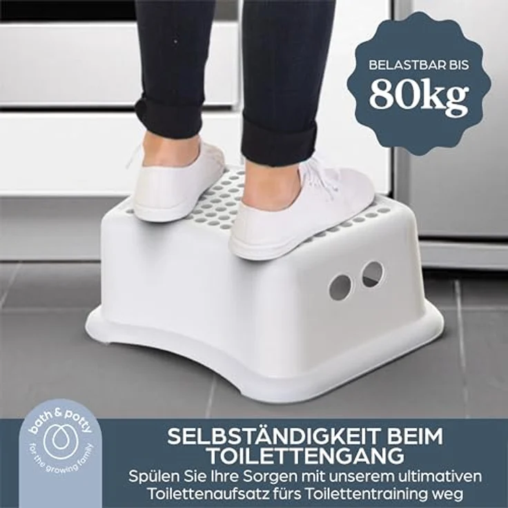 Dreambaby Baby-Toilettensitz, 2-in-1 Kindertoilettensitz mit Hocker, weiß/grau, inkl. Töpfchensitz und Tritthocker, für Kinder bis 100 kg – Bild 7