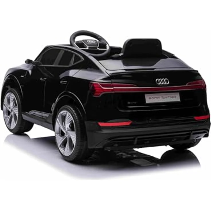 Beneo Motors Audi E-tron Sportback 12V, elektrisches Kinderauto in schwarz, mit breitem Einzelsitz, Dreipunkt-Sicherheitsgurt, 2,4 GHz Fernbedienung, USB/AUX-Eingang, Federung und LED-Beleuchtung – Bild 4