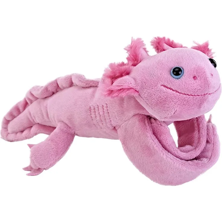 Wild Republic Huggers Axolotl, Snap-Armband Kuscheltier, 20 cm, Füllung aus recycelten Wasserflaschen