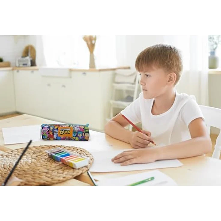 Wisam Federmäppchen Stumble Guys, zylindrisches Etui für Schule, Freizeit und Studium, mehrfarbig, 22 × 8 × 11 cm, mit Figuren-Reißverschluss – Bild 5