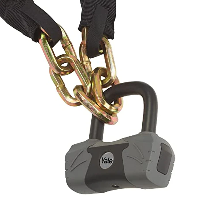 Yale Max Security Sicherheitskette & Schloß 1100 mm - YCL3/10/110/1 - mit Titanium verstärkt - 4 Schlüssel (1x mit Licht) - Max. Pick-, Zieh-, Schlag- und Bohrwiderstand - Div. Verriegelungsopt. – Bild 3