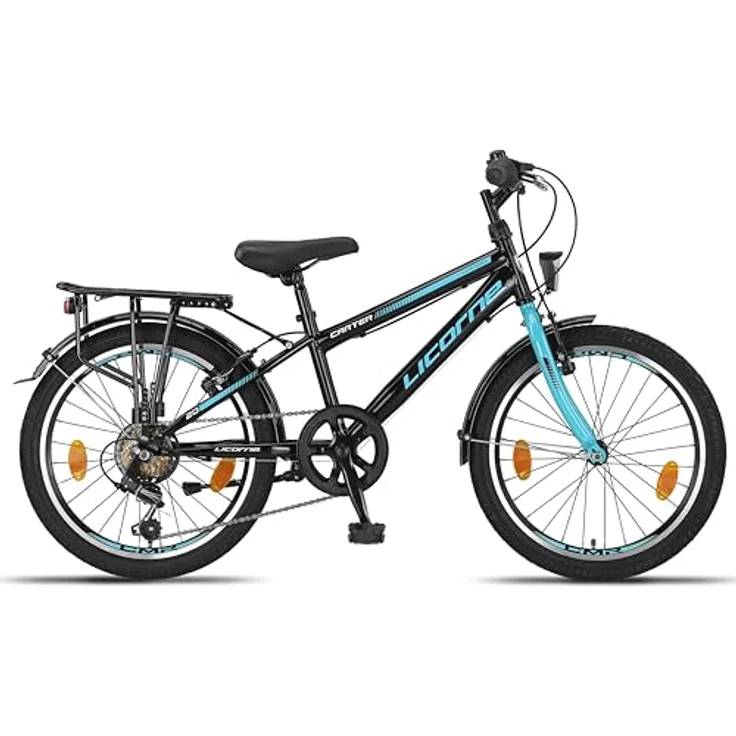 Licorne Bike Carter Premium Mountainbike in 20 Zoll für Kinder, mit 6 Gang Kettenschaltung und Vorder- und Hinterbeleuchtung – Bild 4