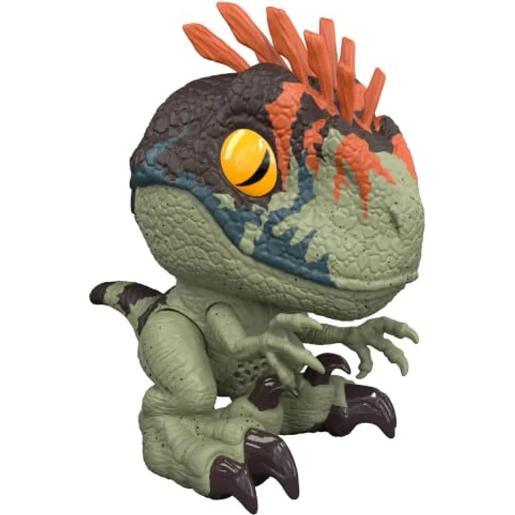 Mattel Jurassic World Dino-Attacke Velociraptor-Dinosaurier, interaktiver Fütter- und Ausspuck-Mechanismus, inkl. Zubehör, 4 Jahre, mehrfarbig, Kunststoff – Bild 4
