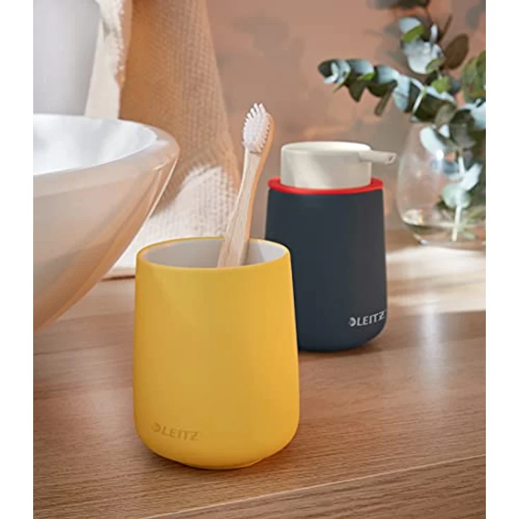 Leitz Stifteköcher, Stiftehalter aus Keramik, Warmes Gelb, Cosy-Serie, 53290019 – Bild 4