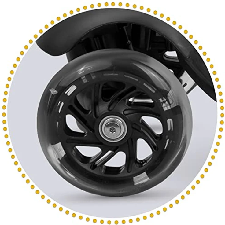 Ricokids 3-in-1-Laufroller für Kinder, Dreirädriger Scooter mit verstellbarem Sitz und Lenker, drei große Räder, rutschfeste Plattform, Farbe: Schwarz, für Kinder ab 3 Jahren, max. Gewicht 30 kg – Bild 4