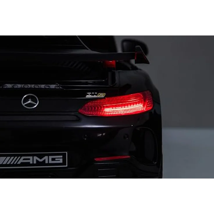 FINOOS Mercedes GTR AMG Kinder Elektroauto, 12V mit Fernbedienung, Schwarz, 2x 30W Motoren, echte Federung, Sanftanlaufsystem – Bild 9
