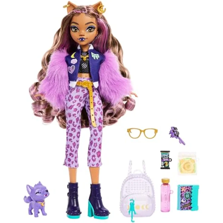 Mattel® Anziehpuppe Monster High, Clawdeen Wolf mit Hund Crescent in Lila - Preisvergleich – Bild 5