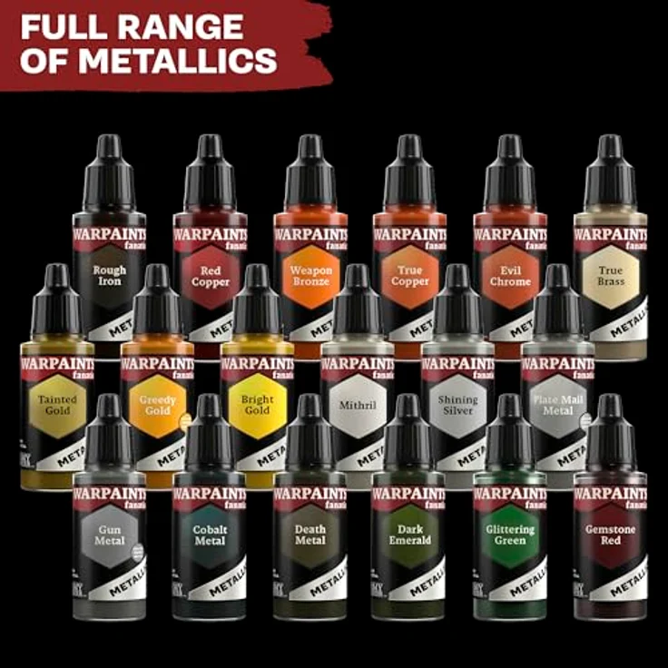 The Army Painter Warpaints Fanatic Metallics True Brass, hochwertige Acrylfarbe für Miniatur-Hobby-Malerei, messingfarbenes Metallic mit hoher Deckkraft – Bild 2