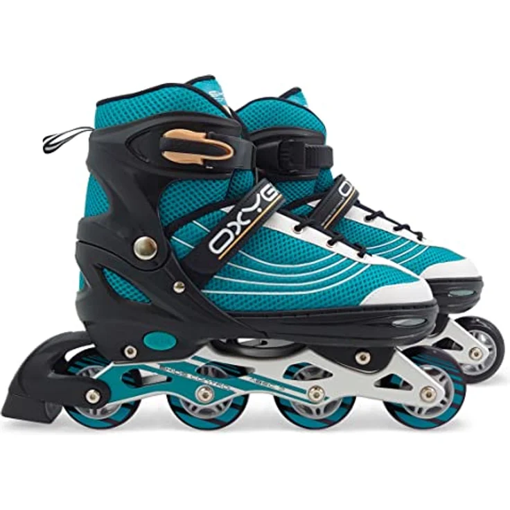 Stamp Unisex-Adult Patins en Ligne Ajustable semi-Soft SKIDS Control Oxygen T. 42-45, Blue-Black – Bild 2