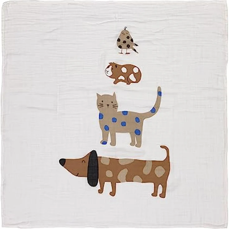 LÄSSIG Baby Mulltuch Spucktuch Puckdecke 3er Set Baumwolle 80 x 80 cm/ Heavenly soft Swaddle L Little Mateys Dog – Bild 3