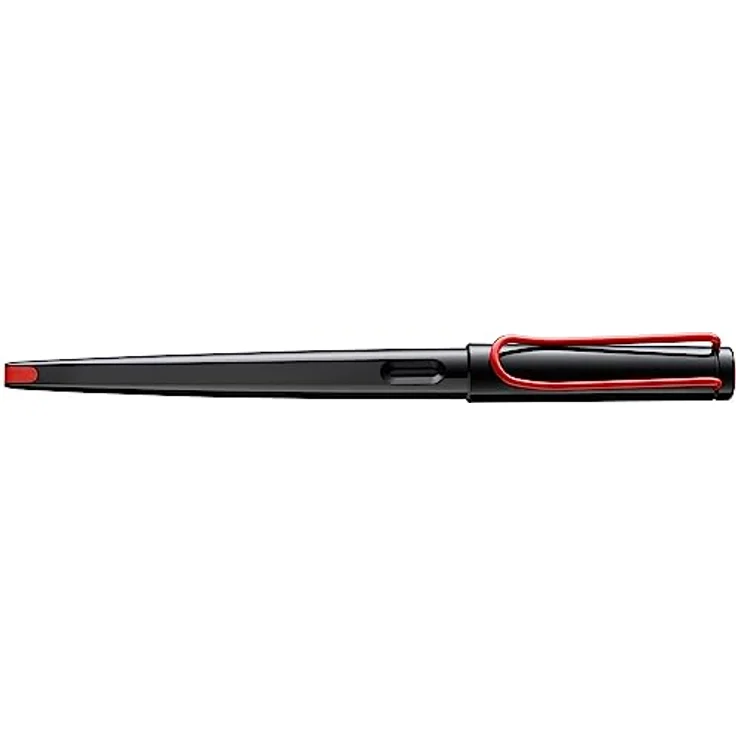 LAMY joy Schönschreibfüller 015 aus robustem Kunststoff in der Farbe schwarz mit Federspitze 1,5 mm, markante Griffmulden, selbstfedernder Metallclip, inkl. Tintenpatrone LAMY T 10 in blau – Bild 2