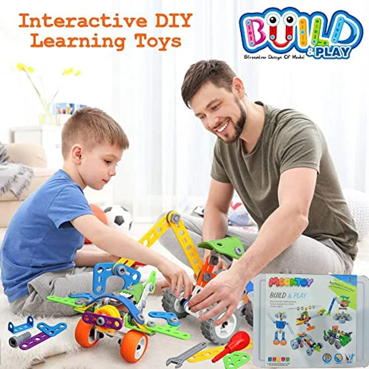 MOONTOY Konstruktionsspielzeug Geschenke für Kinder, STEM Gebäude Kit Bausteine Spielzeug für Jungen und Mädchen Baukasten Pädagogische Lernspielzeug ab 4,5,6,7,8,9,10 Jahre Bauset 11 Modelle - Preisvergleich – Bild 2
