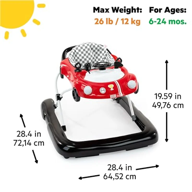 Bright Starts Lauflernhilfe Little Speedster™ 3-in-1 Car Walker – Rot Racer mit multisensorischem Spaß – Bild 4