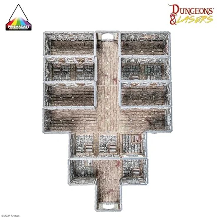 Dungeons & Lasers Vorlackierte Gelände-Sets für DND- und Tabletop-RPG-Spiele, Modular und 5E-kompatibel mit lebendigen Farben für Miniaturen im Maßstab 28 mm – 32 mm, Kammern der Qualen – Bild 4