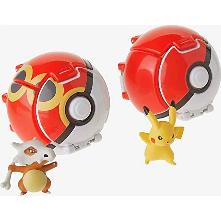 TOMY Wurfball-Set mit einem Pokeball Pikachu und Poke Ball/Cubone und Repeat-Ball-Figur , POK MON Training, 2 Poke Throw 'N Pop-Bälle – Bild 2