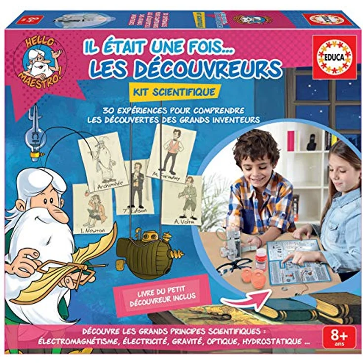 Educa Experiences-Set Es war einmal… Die Entdecker, Lernspiel mit 30 wissenschaftlichen Experimenten, empfohlen ab 8 Jahren (18261) – Bild 1