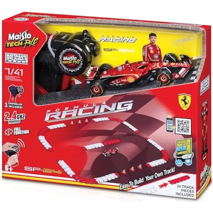 Maisto RC F1 Ferrari SF-24, ferngesteuertes Modellauto 1:41, 2.4 GHz, detailgetreue Nachbildung von Leclerc – Bild 3